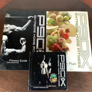 P90x Extreme Home Fitness Guide 2 books and 12 DVDs